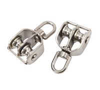 Bloque de Polea Doble, Bloque de Polea Doble a Prueba de Herrumbre M15, Ahorro de Mano de Obra 2 Piezas para Suspensión de Grúa