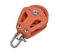 Bloque de polea individual marino resistente con polea de nailon giratoria, diseñado para aparejos de veleros y diámetro de línea de hasta 10 mm con capacidad de carga de 460 kg (A)
