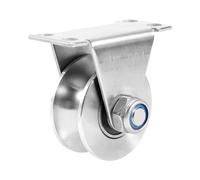 Bloque de polea rueda ranurada, 1 pieza, bloque acero inoxidable tipo U, rodamientos silenciosos, riel rodillo deslizante ranurado