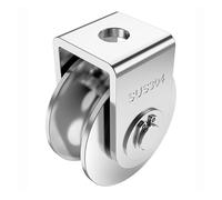 Bloque de polea U 304 de acero inoxidable, rodillo de polea, rodamiento dúplex, rueda ranurada silenciosa de alta resistencia, carga de 400 kg/880 libras(54mm U type)