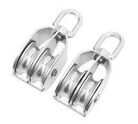 Bloque de poleas dobles M50 ,resistente al desgaste ,2 piezas ,bloque de polea doble giratorio de 360 grados para interiores y exteriores