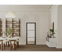 Bloque de puerta reversible de aluminio y vidrio templado - Alt. 204 x An. 93 cm - Negro - MASERU