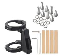 Bloque de soporte de aleación de aluminio para bicicletas plegables Brompton - Compatible con tubos delanteros de 50-59 mm de diámetro, incluye 8 tornillos, arandelas y llaves hexagonales (negro)