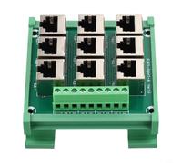 Bloque de terminales adaptador de puerto Ethernet RJ45 con 9 terminales de tornillo para una conexión segura de cables diseñado para compatibilidad con riel DIN