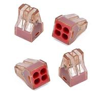 Bloque de terminales conexión rápida 4 orificios, 1 entrada y 3 salidas, paquete 50, conector cable duro un solo hilo,0-4 mm² for luces techo Regleta de conexión