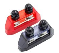 Bloque de terminales de barra colectora de 200 A, 12 V, 48 V, M10 | Cubierta de seguridad con base de nailon ignífugo para coche, caravana, barco, yate, organizador de cables, color rojo