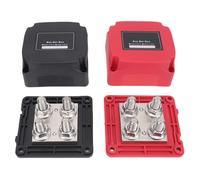 Bloque de Terminales de Barra Colectora de BateríA de 4 Postes, 2 Piezas de Pernos M10 de 48 V 400 A, Amplia Aplicación para Yates Marinos Automotrices, PC Duradero, Aleación de Zinc,