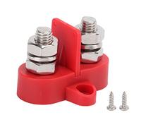 Bloque de terminales de bus DC 48V 5 Perno de unión de distribución de energía positiva aislado M8 de 16 pulgadas con espaciador Rojo (A (roja))