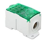 Bloque de terminales de carril DIN de 400 A 690 V, bloque de terminales de salida de múltiples cables Caja de distribución de energía universal para gabinetes de distribución de (Verde)