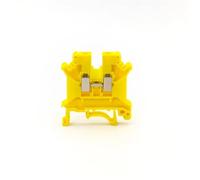 Bloque de terminales de carril Din UK-5N conector Universal conexión de tornillo Conductor de cableado eléctrico UK5N bloque de tiras de terminales 10 Uds(Yellow)