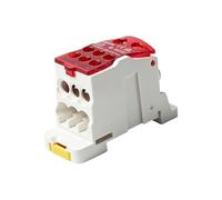 Bloque de terminales de carriles DIN de 125 A, 1 entrada, múltiples salidas, caja de conexiones para transmisión eléctrica estable, conector de cable eléctrico duradero, bloque de terminales de