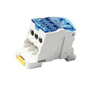 Bloque de terminales de carriles DIN de 125 A, 1 entrada, múltiples salidas, caja de conexiones para transmisión eléctrica estable, conector de cable eléctrico duradero, bloque de terminales de