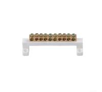 Bloque de terminales de conector eléctrico, 57 agujeros, forma de puente, línea de alambre de tierra, tono cobre con fijación de tornillo para cableado estable (10)