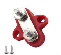 Bloque de terminales de distribución de energía para sistemas de batería 12 V 48 V CC barra de bus con pernos M8 dobles de acero inoxidable para uso automotriz e industrial (rojo)