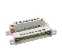Bloque de terminales de latón de 6, 8, 10 y 12 orificios, tira de tierra neutra for caja de distribución de energía, conector eléctrico con conexión a tierra cero.(Ground 6 holes)