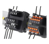 bloque de terminales de PLC Bloque de terminales de carril DIN 1 en 1 salida-Módulo de distribución de alimentación pasante de alta resistencia, 600 V/30 A(1 to 1 10 groups)
