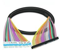 bloque de terminales de PLC Placa de conexión de módulo de interfaz de cabezal macho de 2,54 mm con paso IDC64 dual de montaje en carril DIN.(HL-IDC64-FIO-2M)