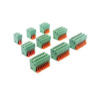 Bloque de terminales de resorte a presión KF141V KF141R de 2,54 mm de paso, sin tornillos, con base recta o curva, conector PCB de 2/3/4/5/6/7/8/9/10 pines.(KF141V,10PCS,9P)