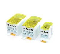 Bloque de terminales de riel DIN dividido eléctrico, caja de conexiones, cable de alimentación, conector eléctrico, 80 A, 125 A, 160 A, 250 A, 400 A, 500 A(Yellow,400A)