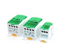 Bloque de terminales de riel DIN dividido eléctrico, caja de conexiones, cable de alimentación, conector eléctrico, 80 A, 125 A, 160 A, 250 A, 400 A, 500 A(Green,125A)