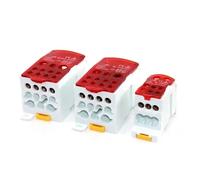 Bloque de terminales de riel DIN dividido eléctrico, caja de conexiones, cable de alimentación, conector eléctrico, 80 A, 125 A, 160 A, 250 A, 400 A, 500 A(Red,80A)