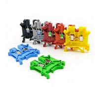 Bloque de terminales de riel DIN UK3N, 10 piezas, perfil bajo, cuerpo delgado, L45H24mm, retenedor de aleación de zinc for espacios reducidos(UK-3N-10 PCS-YELLOW)