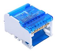 Bloque de Terminales de Tierra Modular, Bloques de Regletas de Terminales 407 4 Entradas 24 Salidas con Cubierta Protectora para Gabinetes de Control Tableros de Distribución para