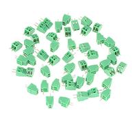 Bloque de terminales de tornillo de 50 piezas, conectores PCB de 2 pines de 2,54 mm