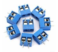 Bloque de terminales de tornillo de paso de 2 pines de 5,08 mm, 40 piezas con clasificación de voltaje de 300 V y capacidad de corriente de 16 A para cableado de propósito