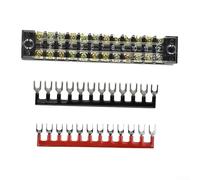 Bloque de terminales eléctrico de 12 posiciones con cubierta de plástico 600 V 15 A, incluye 2 pines accesorios para conexión de cables