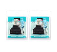 Bloque de Terminales, Enchufe Macho RJ45 Fácil de Instalar 2 Piezas 8 Pines Profesional para Uso General para Uso Profesional