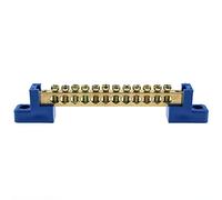 Bloque de terminales LUORNG 12 posiciones Bloque de tira de conexión a tierra de terminales de latón, barra de bus de terminal azul, terminal de tornillo de alambre