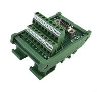 Bloque de terminales SCSI-14P-CN-F con ranura CN, compatible con mitsubishi PLC y control del motor, para montaje en carril DIN, 53 x 87 x 52 mm, verde