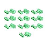 Bloque de terminales tornillo, 10 pares conectores de cable cableado latón 6 pines 15EDG Terminales enchufables macho hembra paso 3,81 mm para equipos comunicación electrónica