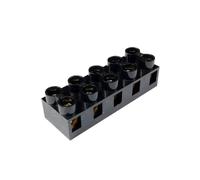 Bloque de terminales X5-2005 20 A/5 P 600 V, conexión de base fija, barrera, JX5-2005, terminales negros de doble (10 unidades)