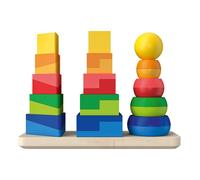 Bloque de torre apilable de madera con 3 torres