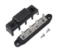 Bloque de unión de terminal de perno de barra colectora de 250 A 12 V para sistemas solares de coche, RV, yate, barco, distribuidor de energía de cobre con conexiones múltiples negativas positivas (M8