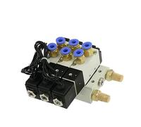 Bloque de válvula solenoide Airtac 4V110-06 con silenciador de base - 12V/24V/110V/220V, 2 posiciones 5 vías(DC24V 8mm Fittings)