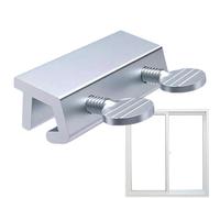 Bloque de ventana de vidrio - Tope de seguridad deslizante, abrazadera de seguridad infantil, soporte ajustable | Restrictor compacto de aluminio con fuerte agarre para la protección de ventanas