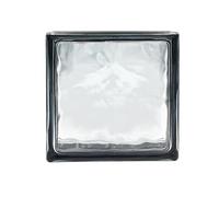 Bloque de vidrio Reflejos Ondulado color Negro | cm 19x19x8 | Unidad de venta 1 caja de 6 pzas | Euro/pza. 5,50
