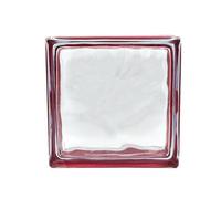 Bloque de vidrio Reflejos Ondulado color Rojo | cm 19x19x8 | Unidad de venta 1 caja de 6 pzas | Euro/pza. 5,50