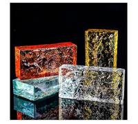 Bloque de vidrio transparente con relieve ondulado Bloques de vidrio Ladrillos de cristal Multicolor 200x100x50mm Aislamiento térmico acústico Mamparas de pared for edificios(Grey)