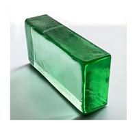 Bloque de vidrio transparente con relieve ondulado Bloques de vidrio, ladrillos de vidrio multicolor, 200 x 100 x 50 mm, for divisor de ambientes, decoración arquitectónica(Green)