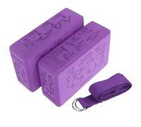 Bloque de Yoga de Espuma EVA Alta Densidad 23x15x7,6 CM | Antideslizante, Bordes Biselados, para Principiantes, Color Púrpura, Apoyo en Rutinas