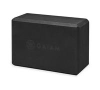 Bloque de yoga Gaiam - Espuma EVA sin l?tex, superficie suave y antideslizante para yoga, pilates y meditaci?n, color negro, 1 unidad