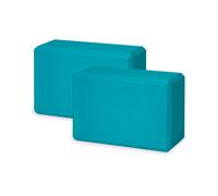 Bloque de yoga Gaiam Essentials (juego de 2) - Espuma EVA sin l tex, superficie suave y antideslizante para yoga, pilates y meditaci n, color azu