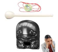 Bloque del de pescado de madera, tambor de madera de pescado chino - Fish de madera golpeando Temple Block Toy,Instrumento de percusión del artefacto ornamental para la oficina de trabajo