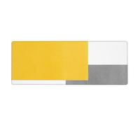 Bloque geométrico Amarillo, Gris y Blanco,Alfombrilla de ratón Grande para Escritorio, Teclado de Ordenador, Base de Goma Antideslizante, 30 x 80 cm