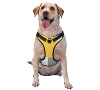 Bloque geométrico Amarillo, Gris y Blanco,Arnés para Mascotas, arnés Reflectante Ajustable para Perros,XL