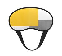 Bloque geométrico amarillo, gris y blanco, Cubiertas oculares completas, antifaces para dormir que bloquean la luz, orejeras opacas para dormir